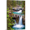CANVAS ON DEMAND Waterfall At Johnston Canyon, Banff National Park, Alberta, Canada Canvas Wall Art Print by Circle Capture, Home Decor, Nature Artwork, 40" x60in