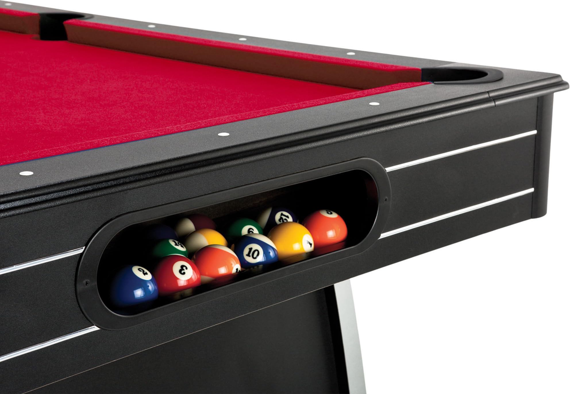 Fat Cat Tucson 7 Foot Pool Table with Automatic Ball Return, Billiard Table with Arcade Style Black Finish, 818 Bumpers, Includes Cues and Balls