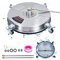 Pressure Washer Surface Cleaner w/Handles & Wheels, Stainless Steel Concrete Cleaner 4000 Max PSI, 3/8" Connector & 1/4" Adapter Power Washer Floor Attachment for Driveways, Sidewalks,Patios,Deck