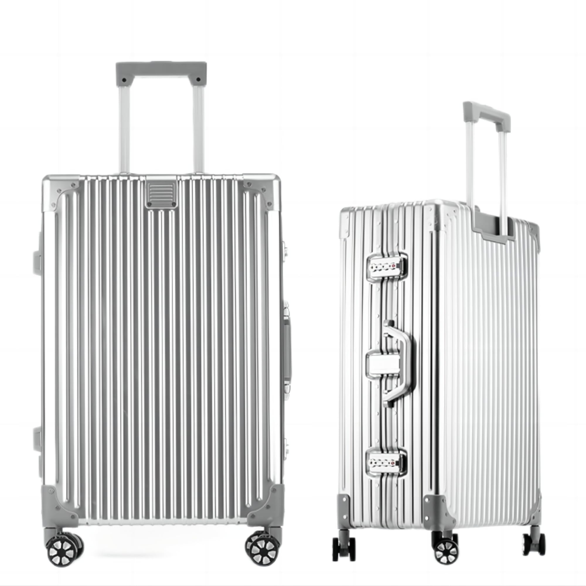 HotWay 28 Inch All Aluminum Checked In Luggage, Hard Shell Suitcase with Spinner Wheels and TSA Lock, Large Suitcase for Business Travel