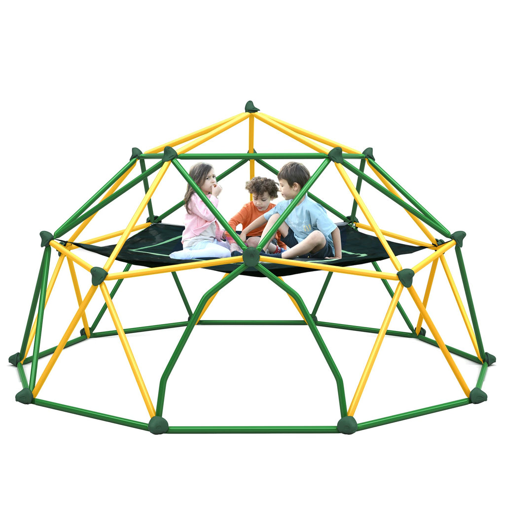 Virubi 13 FT Climbing Dome with Hammock for Kids 3-10, Outdoor Play Equipment Supporting 1000 lbs, Anti-Rust Jungle Gym, Easy Assembly Geometric Dome Climber Play Center