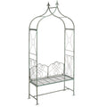 SAFAVIEH Outdoor Collection Eloise Victorian Antique Dark Green Wrought Iron Garden Arch Arbor