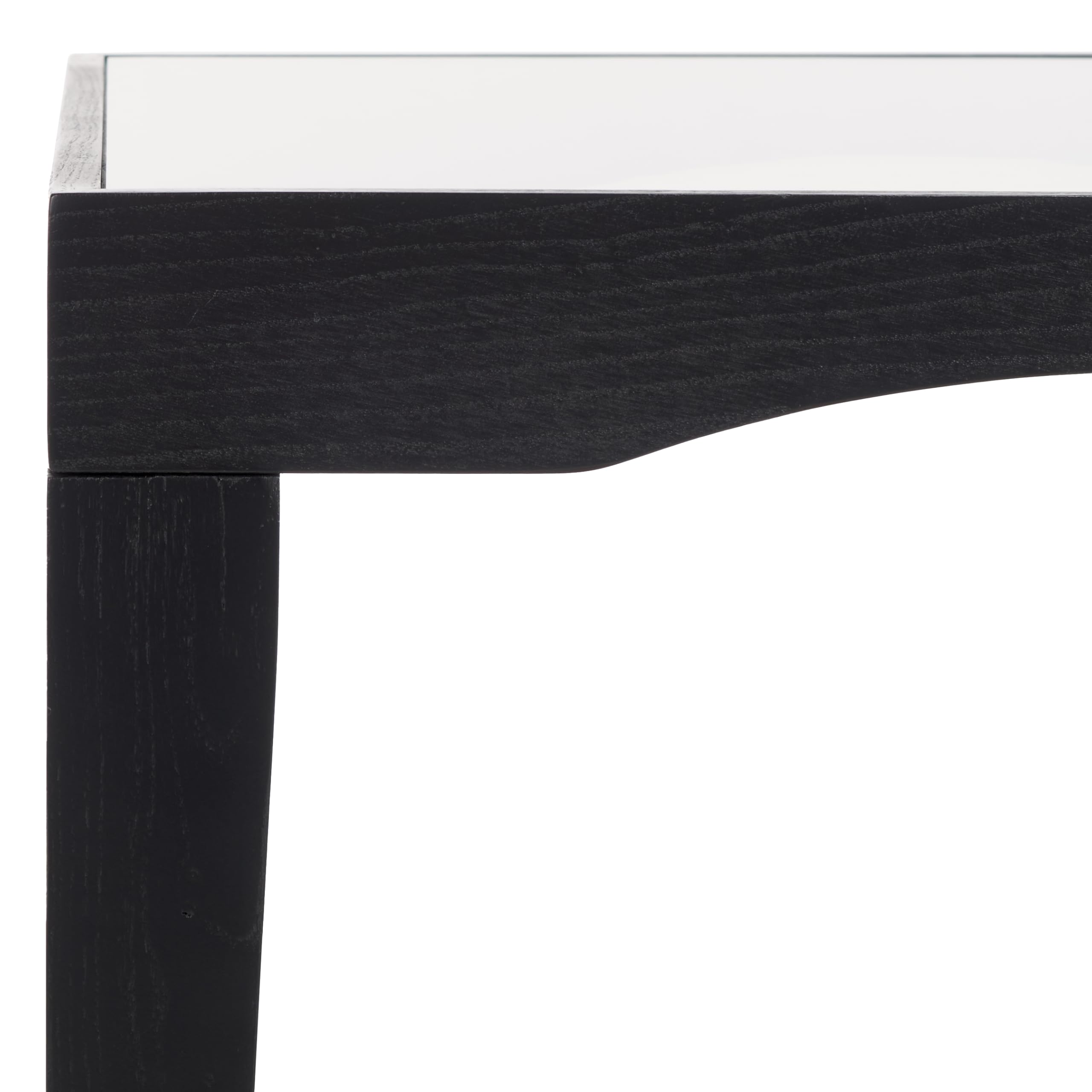 SAFAVIEH Couture Collection Nicolella Black Square Glass & Linen Accent Table