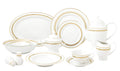 Stylish and Elegant 57 Pieces Bone China Dinnerware Set Service for 8 People - Gold