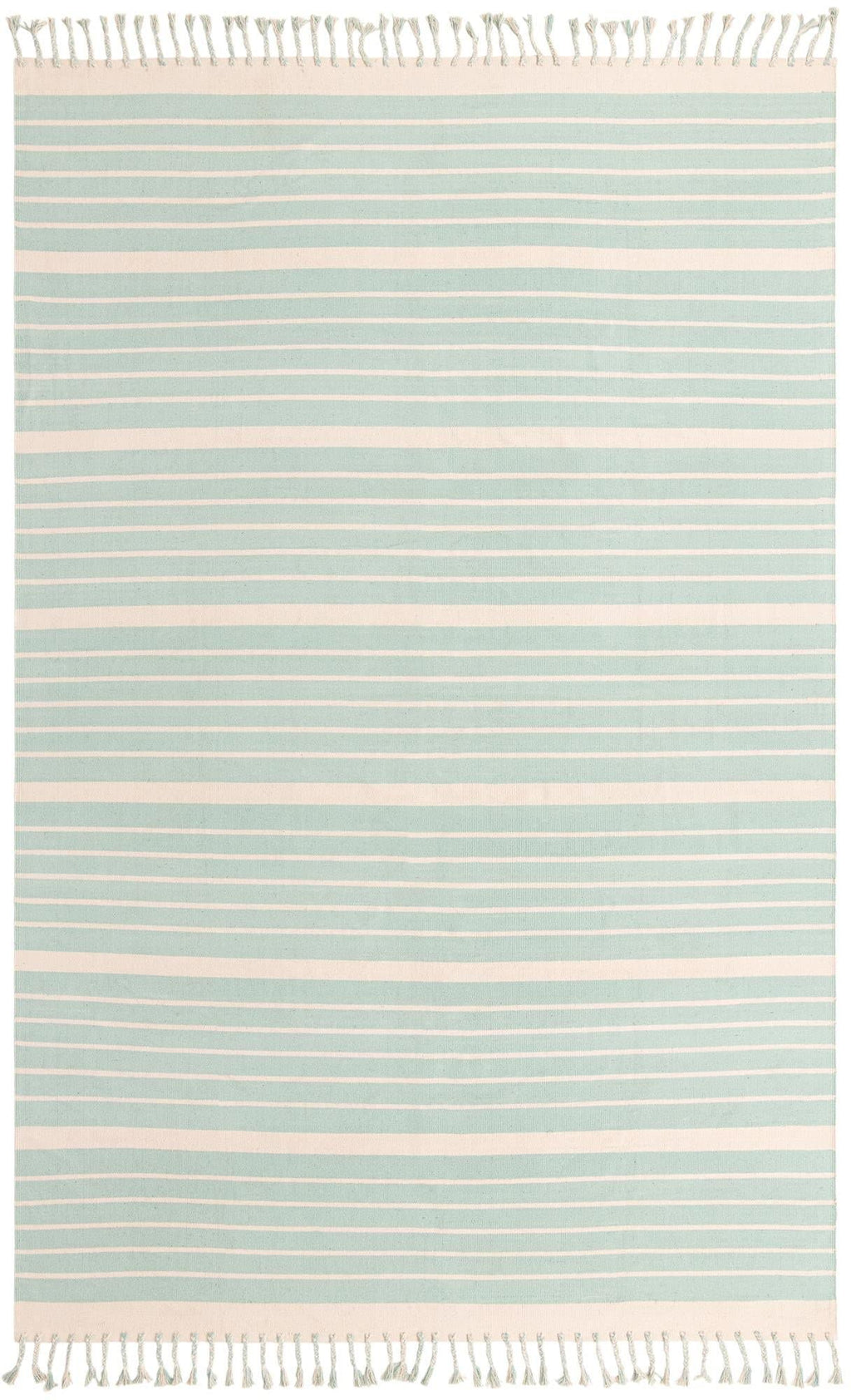 Unique Loom Chindi Cotton Collection Area Rug - Sophie (10' x 14' 1" Rectangle, Aqua and White)
