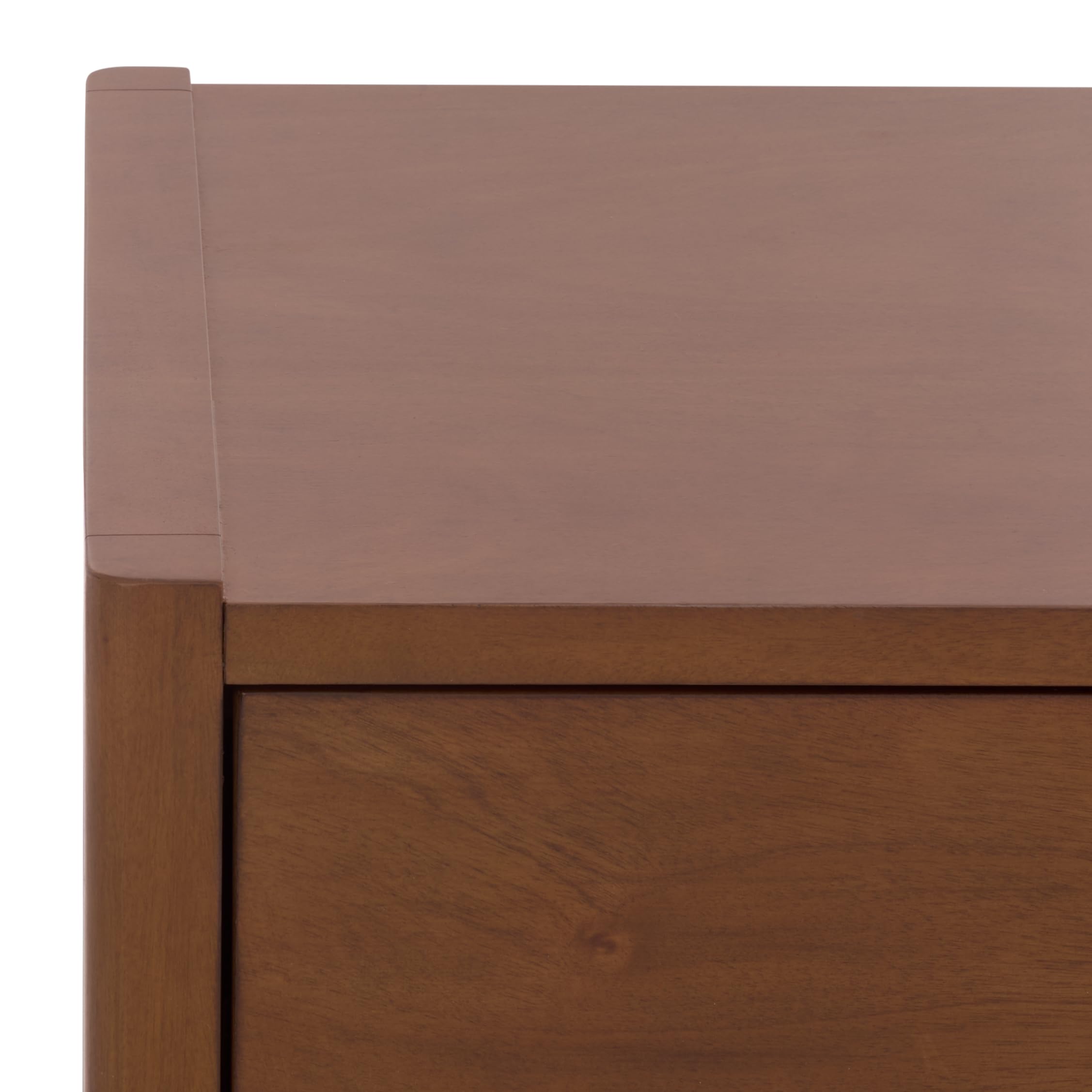 SAFAVIEH Couture Collection - Mayalyn Walnut & Black Wood 2 Drawer Nightstand, Modern Bedside Table with Storage, Fully Assembled Bedroom Furniture (SFV7722A)