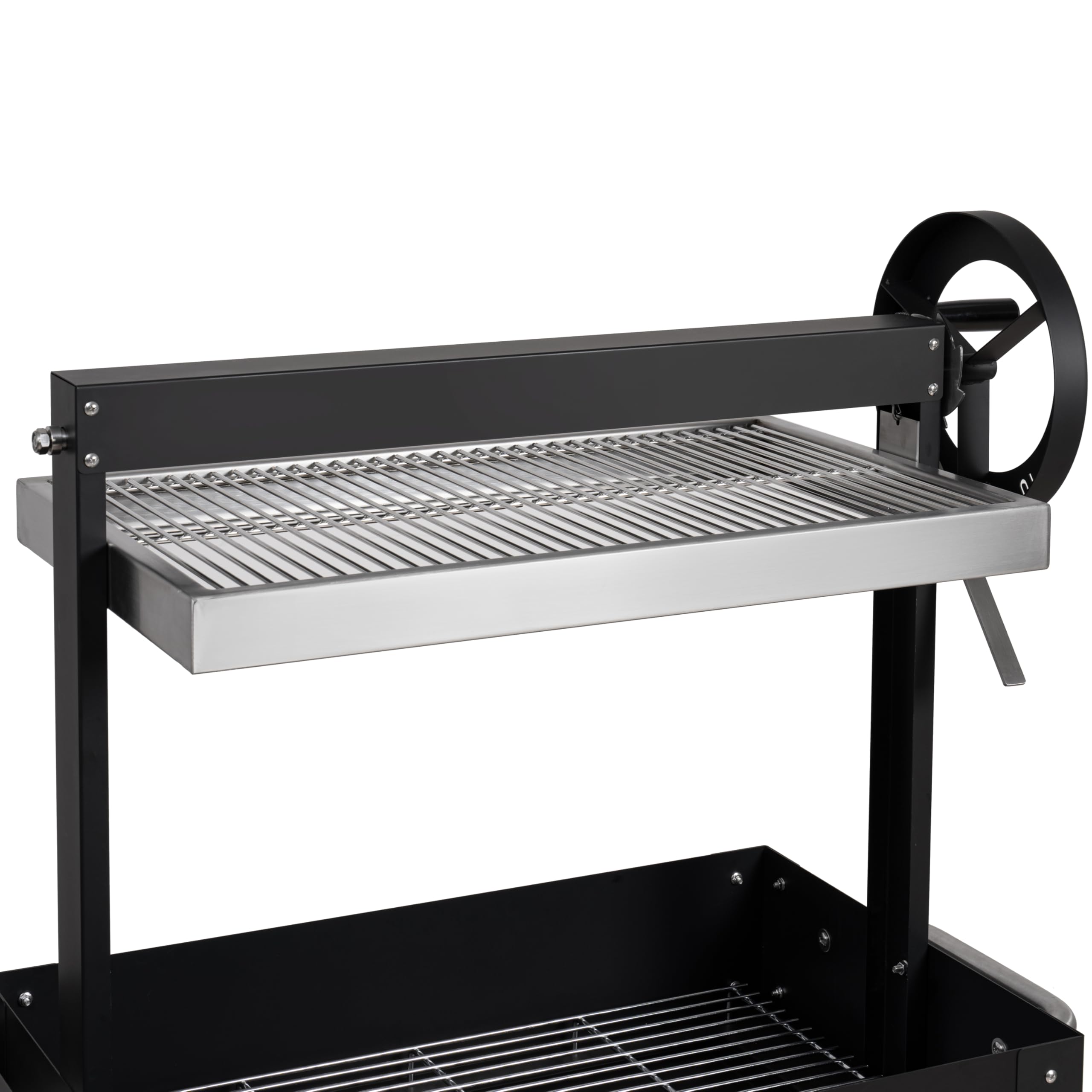 KoolMore 50 in. Charcoal BBQ Grill, Argentine Style Outdoor Grill with Adjustable Grate, Heavy Duty Barbecue Grill, Black