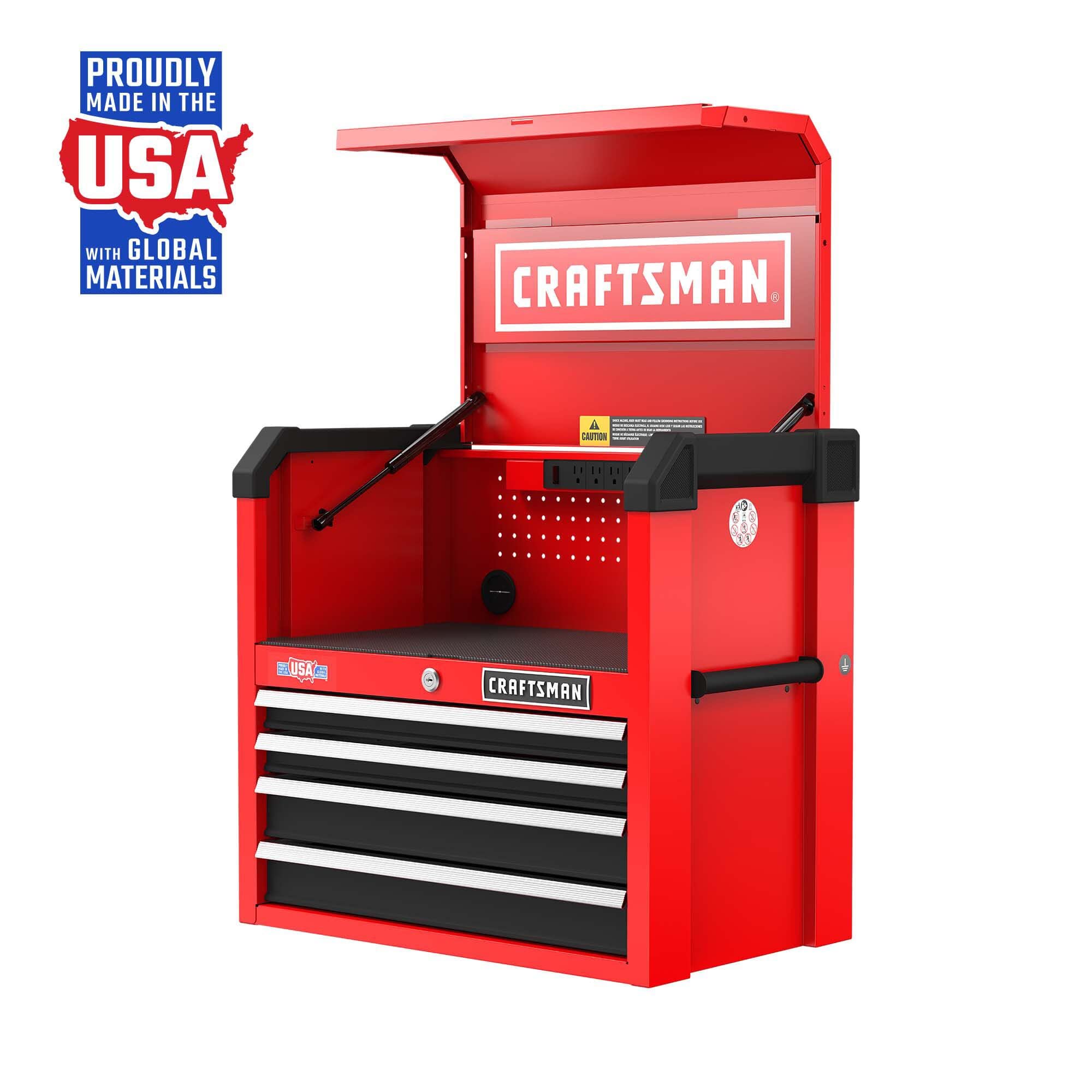 CRAFTSMAN S2000 26IN 4-DRAWER CHEST W/LIGHT & DIVIDE (CMST32642RB)
