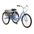 Schwinn Meridian Adult Tricycle, 26 Inch Bike for Women and Men, Single-Speed Adult Trike, Low Step-Through Frame, Springer Cruiser Seat, Upright Riding Position, Bike with Basket, Tricycle for Adults