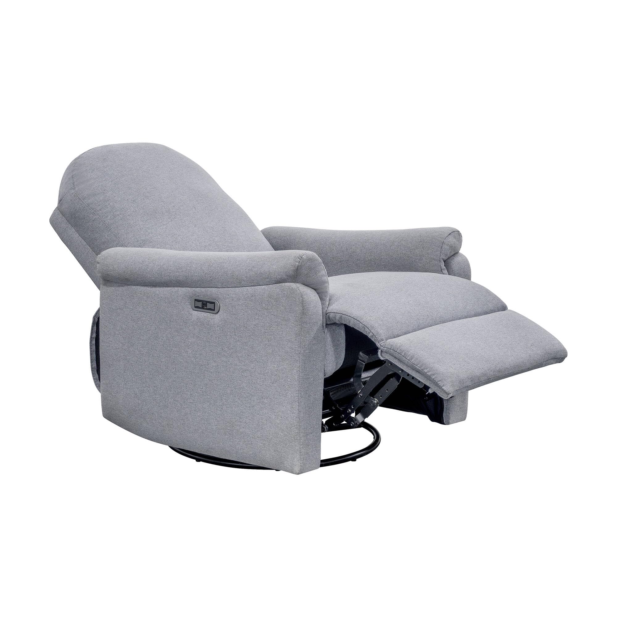 Madison Park Recliner & Rocking Chair: Glider Recliner Nursery Chair for Living Room & Bedroom, Swivel Rocker Recliner with a Rounded Back, Versatile 3-in-1 Accent Chair for Small Spaces, Light Grey