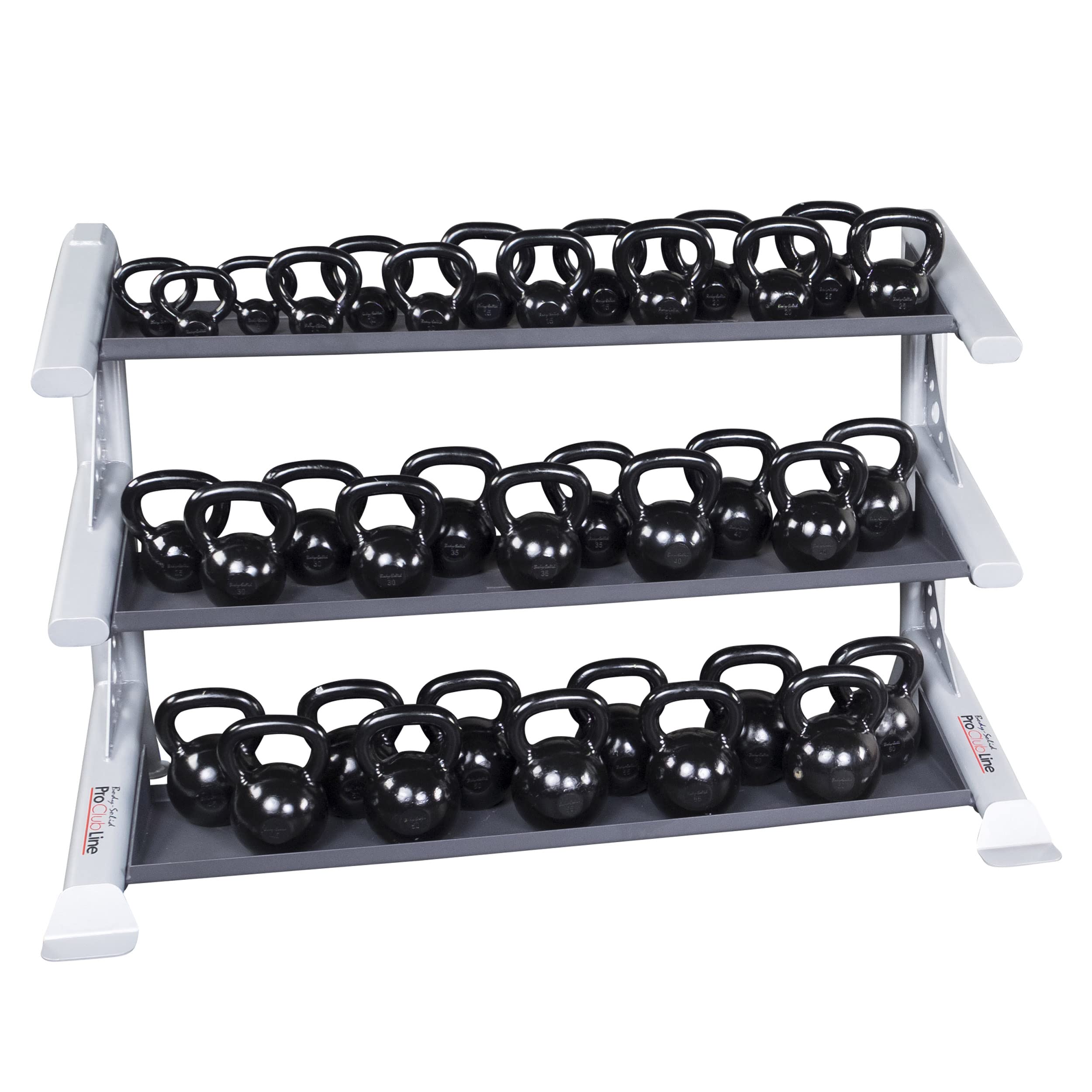Body-Solid (SDKR1000KB) Pro ClubLine Storage Rack for Dumbbells, Kettlebells and Medicine Balls, Commercial and Home Gym Weight Rack