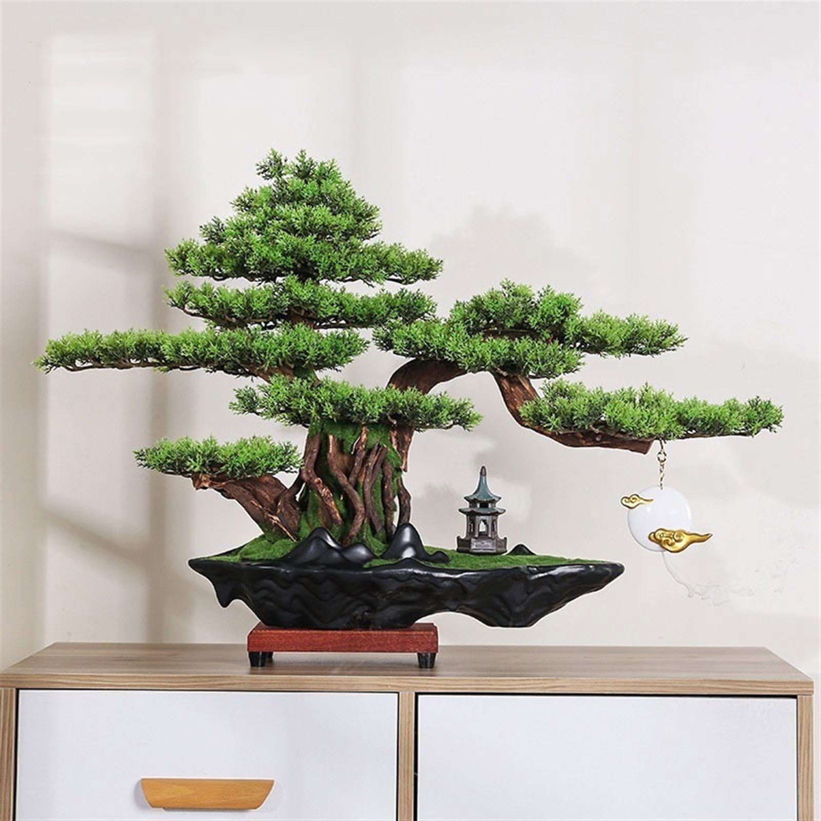 WANGHAI2024M Artificial Trees Hotel Living Room Desktop Ornaments Simulation Tree Bonsai Modeling High-end Luxury Fake Greenery Landscaping Artificial Bonsai