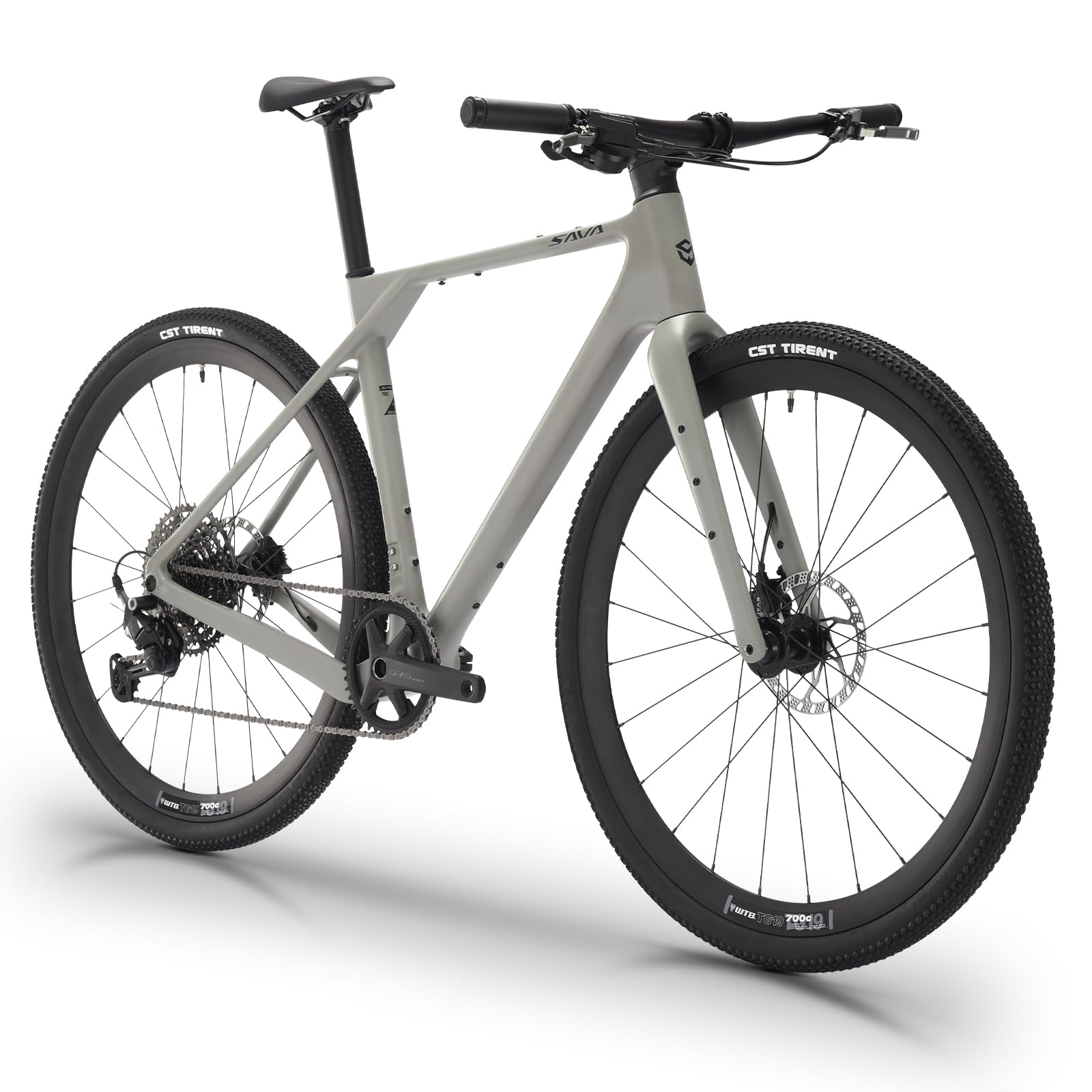 SAVADECK Carbon Gravel Bike - T800 Carbon Frame & Fork | Shimano U6000 11-Speed Groupset | Hydraulic Disc Brakes | 700CX40mm All-Terrain Tires | Men & Women Road/Off-Road Bicycle (Gray, 53cm)