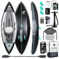TIDETREK Inflatable Touring Kayak 1-Person & 2-Person with Waterproof Seat & Full Accessory Kit, Lightweight Recreational Kayak for Lake, River & Fishing (Storm Edge, 1-Person(Single))