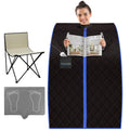 SereneLife Compact & Portable Infrared Steam Sauna, Personal Spa Style Sauna for at-Home Relaxation and Rejuvenation, Easy Access Sit-in Design, Foldable Chair, Energy Efficient, Foot Pad Heating Mat