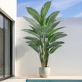 9FT Artificial Bird of Paradise Tree 106 Inch Large Faux Silk Plants Banana Leaf with 25 Trunks in Black Pot for Home Decor Living Room Office Bedroom