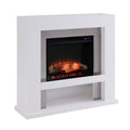 SEI Furniture - Lirrington Stainless Steel Touch Screen Electric Fireplace - Transitional Design, Grey Glass and Wood - Ideal for Living Room, Bedroom (FR1028059)
