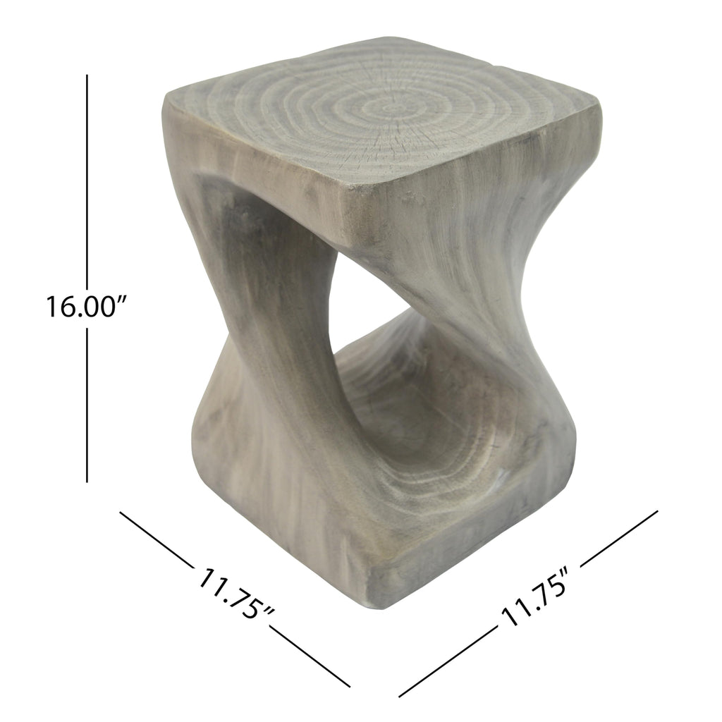 Merax Twist Shape MGO Accent Side Table Set, Unique Modern End Table with Wide Pedestal & Tabletop, Small Drink Tables for Living Room, Bedroom Night Stand Bedside Table, No Assembly Required, Grey