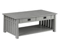 HOMES: Inside + Out Clairemont Farmhouse Rectangle Lift-Top Solid Wood 46 in. Coffee Table with 2-Drawer and 1-Shelf for Living Room, Bedroom, Reception Room, Gray