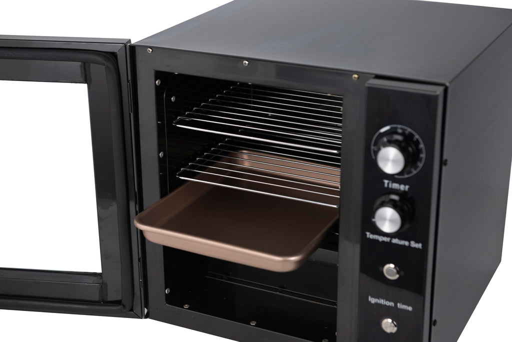 Clivia Electric Vertical BBQ Smoker 10L,Smoker Grill 30-110℃/800W,Heavy Duty Square BBQ Grill Multi-Function Cabinet for Outdoor Cooking or Kitchen and Party，Black