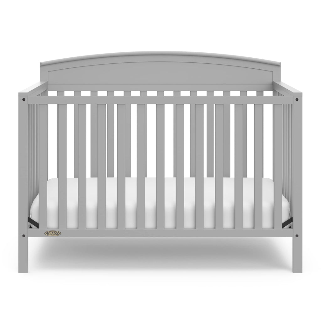Graco Benton 5 in 1 Convertible Crib (GREENGUARD Gold Certified) with Premium Foam Crib and Toddler Mattress Included - Pebble Gray, Converts from Baby Crib to Toddler Bed, Daybed and Full-Size Bed