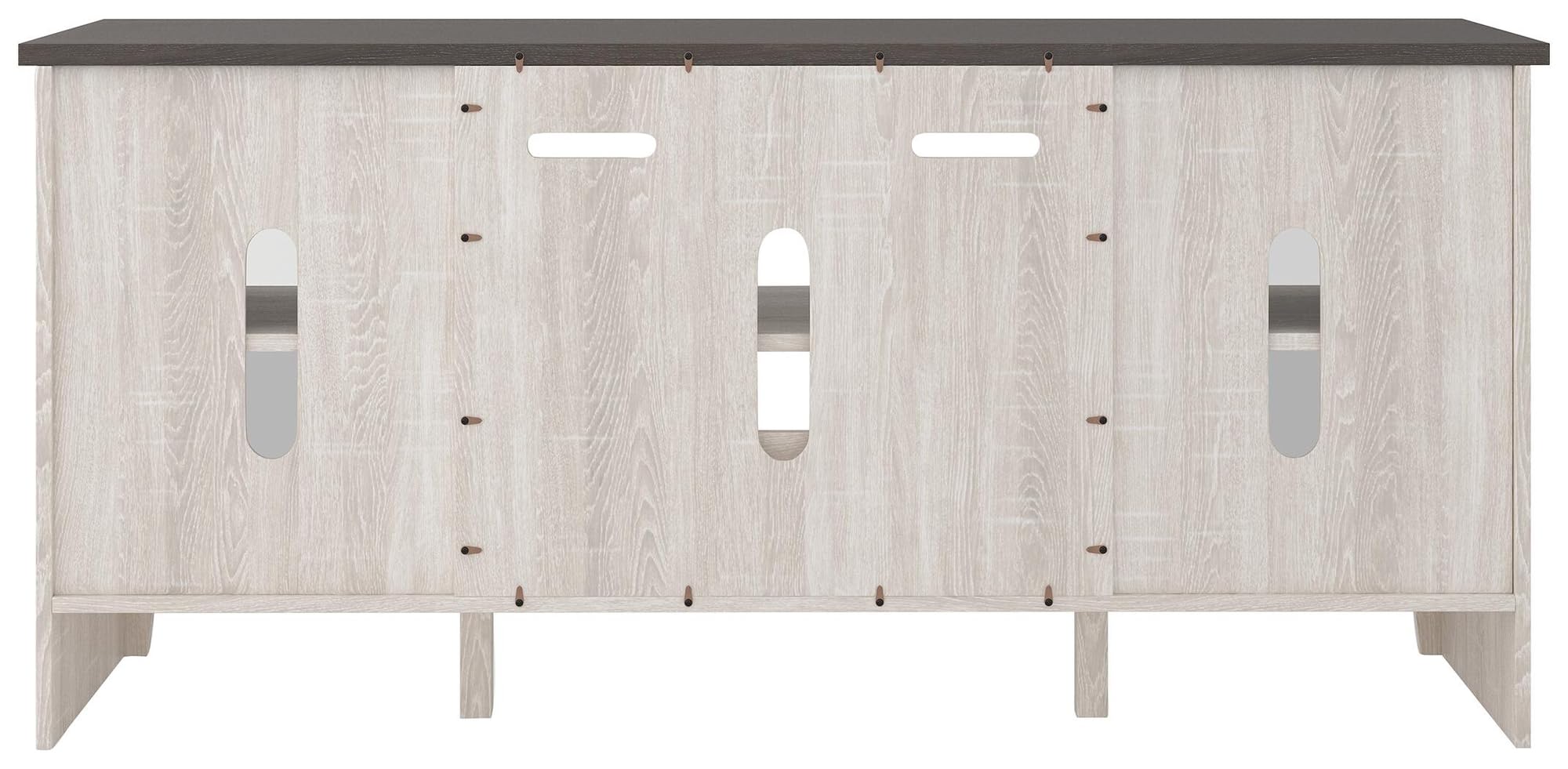 Signature Design by Ashley Dorrinson Farmhouse TV Stand with Fireplace Option, Fits TVs up to 58", Whitewash