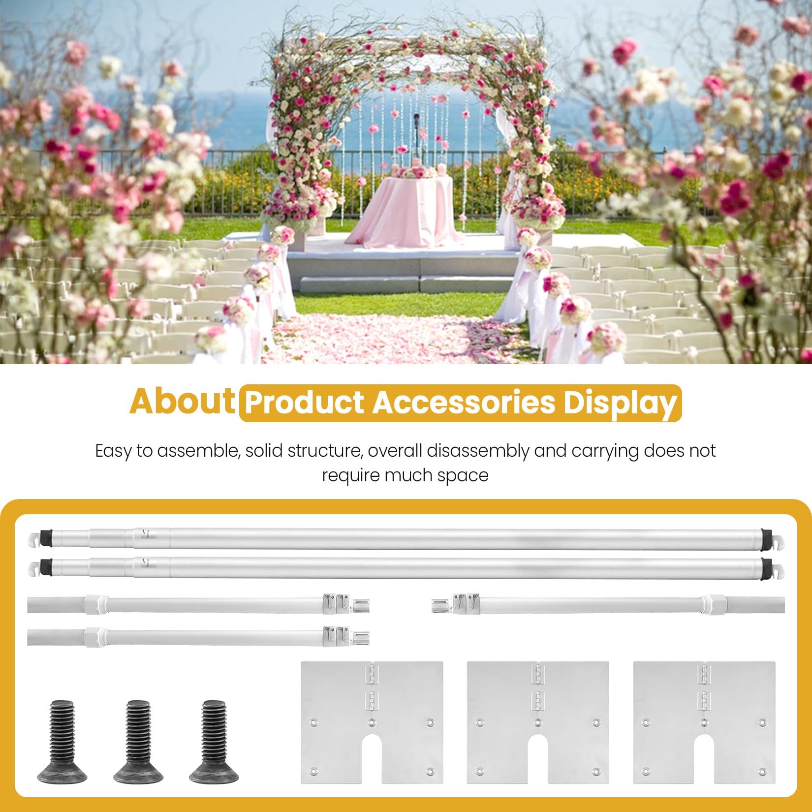 Jiang&Rong 10ft x 20ft Adjustable Backdrop Stand Kit - Heavy Duty Pipe and Drape Stand for Photo Studio, Booth, or Photography Backgrounds