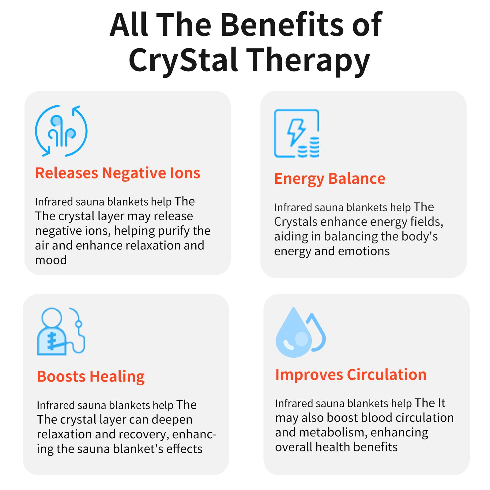 RRGFB Low EMF Portable Infrared Sauna Blanket,Crystal Therapy Home Relaxation, Adjustable Timer 20-60 Min, 95-167℉ Temp Range, 6 ft x 2.95 ft, Durable PU Leather Cover