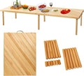 Zupemo 80"x30" Boho Wooden Picnic Table, Portable Outdoor Low Picnic Table with Adjustable Legs 13" & 16" for Floor Seating, Beach, Camping, BBQ, Backyard, 80x30in Seating for 12 People