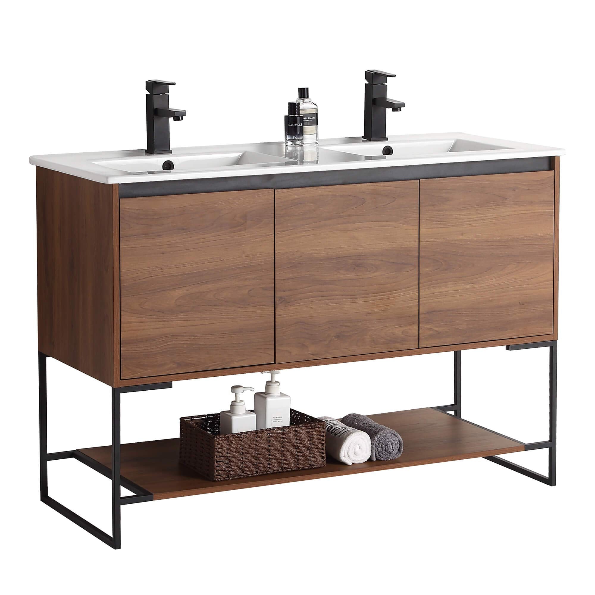Fine Fixtures 48 Inch Bathroom Vanity with Sink - Modern Knob Free Design, Elegant Space-Saving Solution for Your Bathroom - Durable, Bathroom Vanities for a Contemporary Look - Urbania Collection