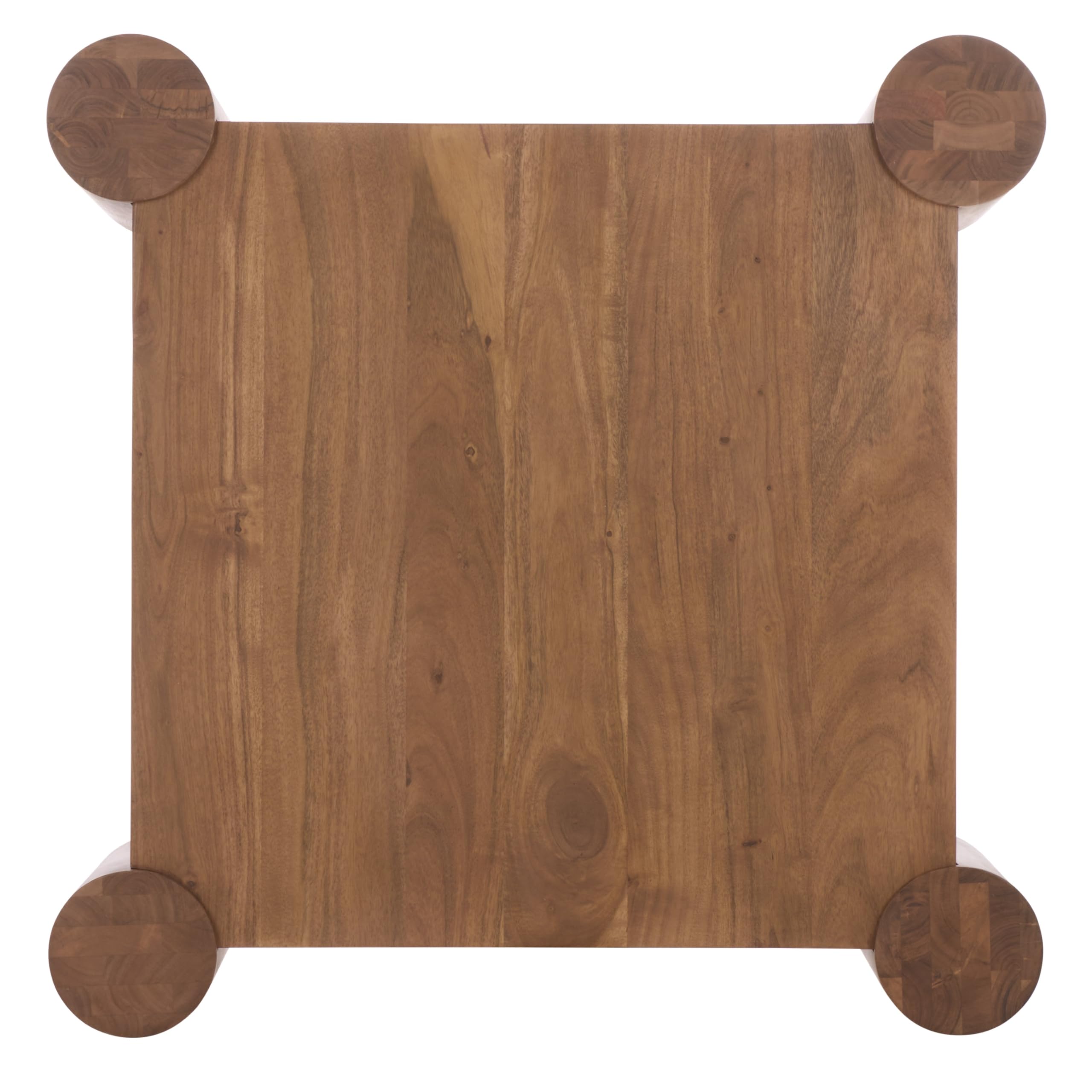 SAFAVIEH Couture Collection - Trescott Solid Wood Square Coffee Table with Chunky Cylinder Legs, Modern Accent Cocktail Table (SFV9763A)