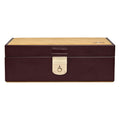 WOLF Philipp Watch and Jewelry Lifestyle Box, Chestnut - Watch Cuff, Cufflink/Ring Tray, Stationery Storage - Ultra-Suede LusterLoc Lining
