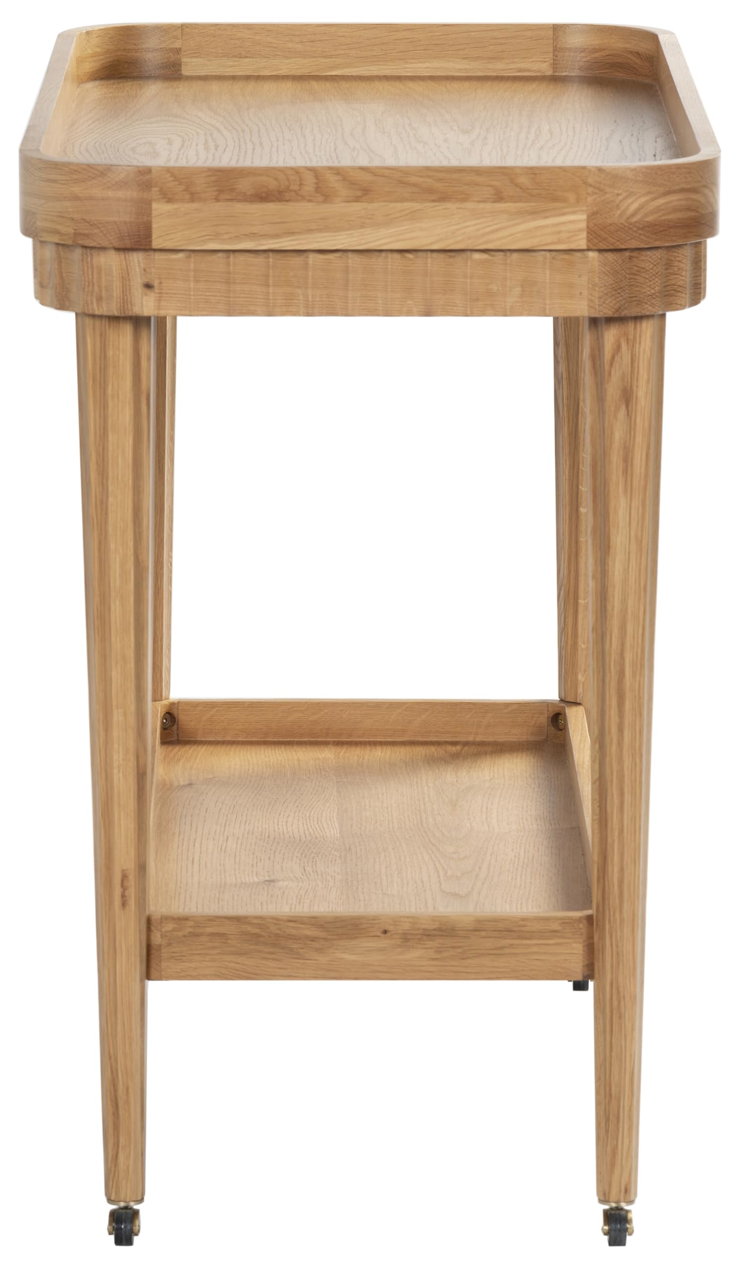SAFAVIEH Couture Collection - Felicia Briana Natural Brown Bar Cart, 2-Shelf Serving Cart on Wheels (SFV4247A)