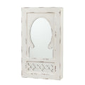 SEI Furniture - Gilmore Shabby Chic Wall Mount Jewelry Mirror - Transitional Design, White Iron and Wood - Fully Assembled - Ideal for Bedroom, Living Room (JS5532)