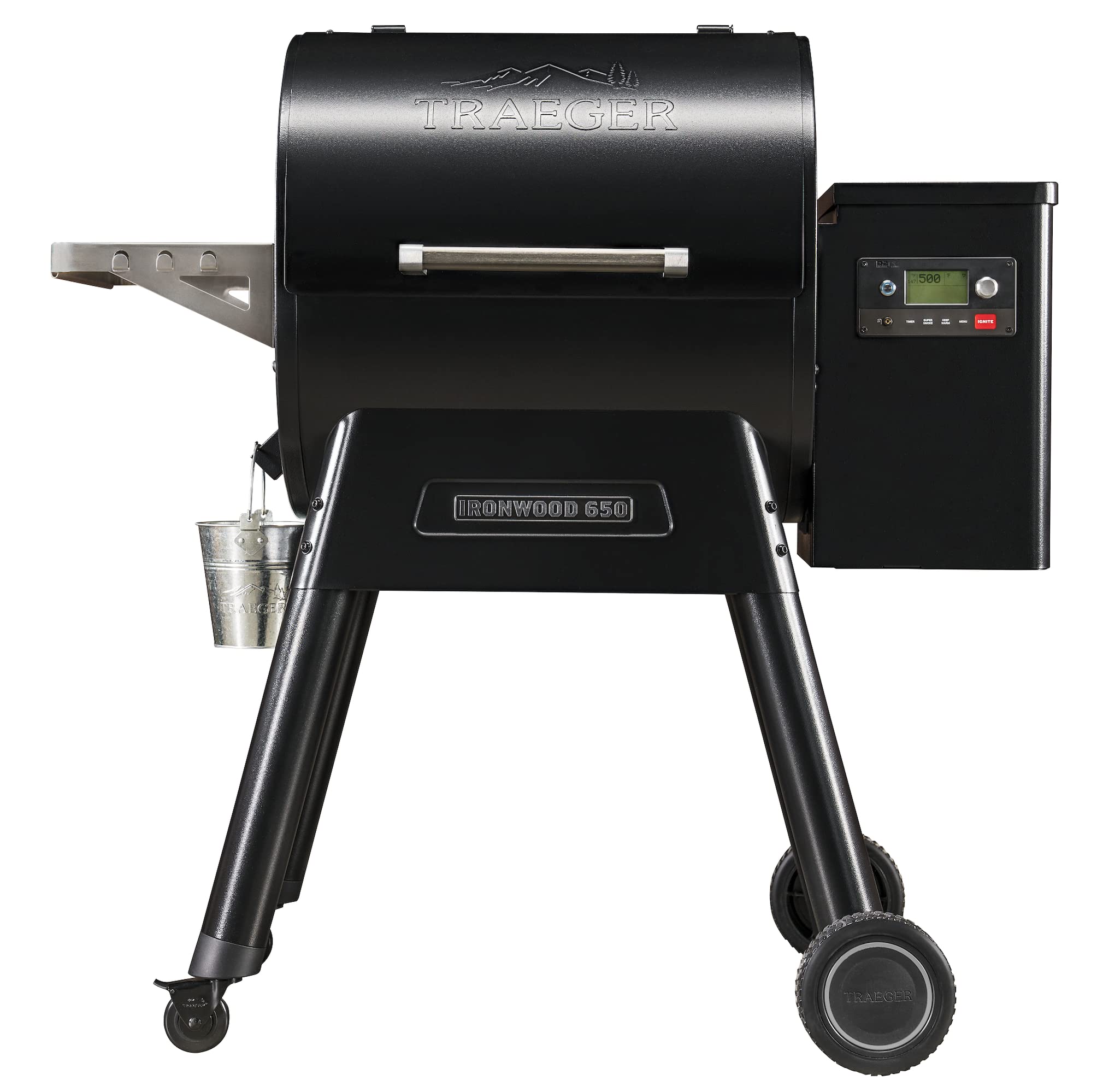 Traeger Grills Ironwood 650 Electric Wood Pellet Grill and Smoker, Black, 650 Square Inches Cook Area, 500 Degree Max Temperature, Meat Probe, 6 in 1 BBQ Grill with WiFi and app connectivity