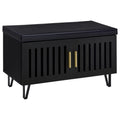 Coaster Home Furnishings Brixton 2-Door Padded Entryway Shoe Storage Bench Black