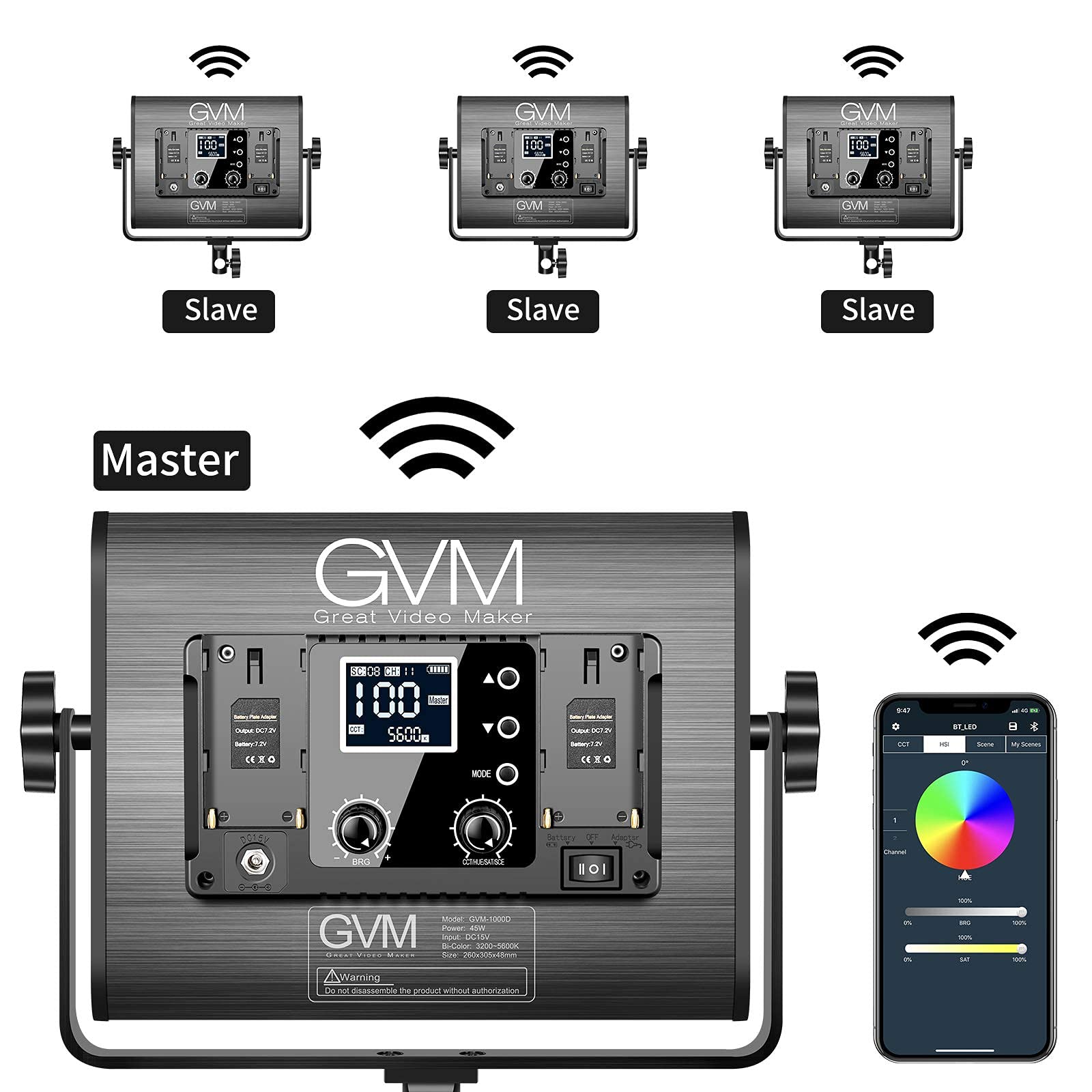 GVM RGB LED Video Light, Photography Lighting with APP Control, 1000D Video Lighting Kit for YouTube Studio, 3 Packs Led Panel Light, 3200K-5600K, 8 Kinds of The Scene Lights, CRI 97