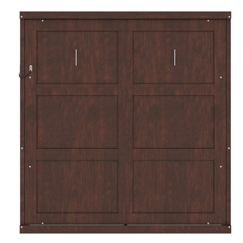 Full Murphy Bed Space-Saving Wall Bed, can be Folded into a Cabinet Bed for Multipurpose Guest Room or Home Office, Espresso