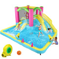 JOYMOR Inflatable Bounce House with Double Water Slide for Kids Toddler Age 3-10, Splash Pool Water Cannons, Ring-Toss Games for Outdoor Backyard Fun Water Toys, Indoor Bouncy Castle with Air Blower
