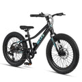 Glerc Mars Kids Mountain Bike, 20 Inch Fat Tire Bike for Teen Ages 6-12 Year Old, Bicycle with 2.8-Inch Wide Tires and 6 Speed Drivetrain, Black