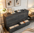 Bellemave Full Murphy Bed with Mattresses and Charging Stations and Storage Drawer, Farmhouse Murphy Cabinet Bed with Foldable Panel, Noisy Free, for Guest Bedroom, Living Room, Carbon Black