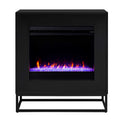 SEI Furniture - Holly & Martin Frescan Color Changing Electric Fireplace - Transitional Design, Black Glass and Wood - Ideal for Living Room, Bedroom (FC1063059)
