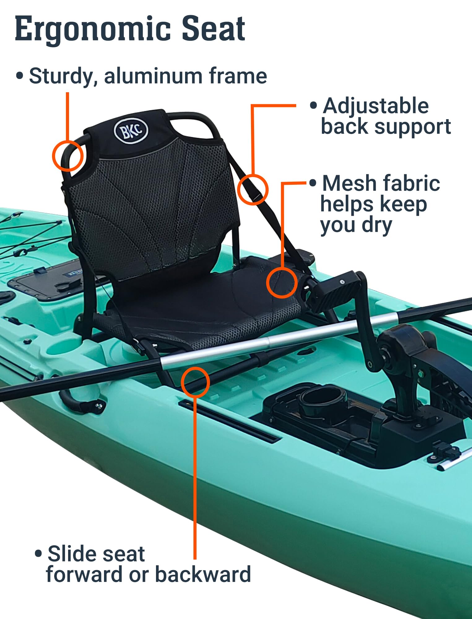 Upgraded Brooklyn 12.0 Pro Pedal Drive Propeller Kayak by BKC, 12 ft Hands-Free Single Fishing Kayak, Rudder Steering, 70 lb Hull, Watertight Storage & Adjustable Seat (Sunburst)