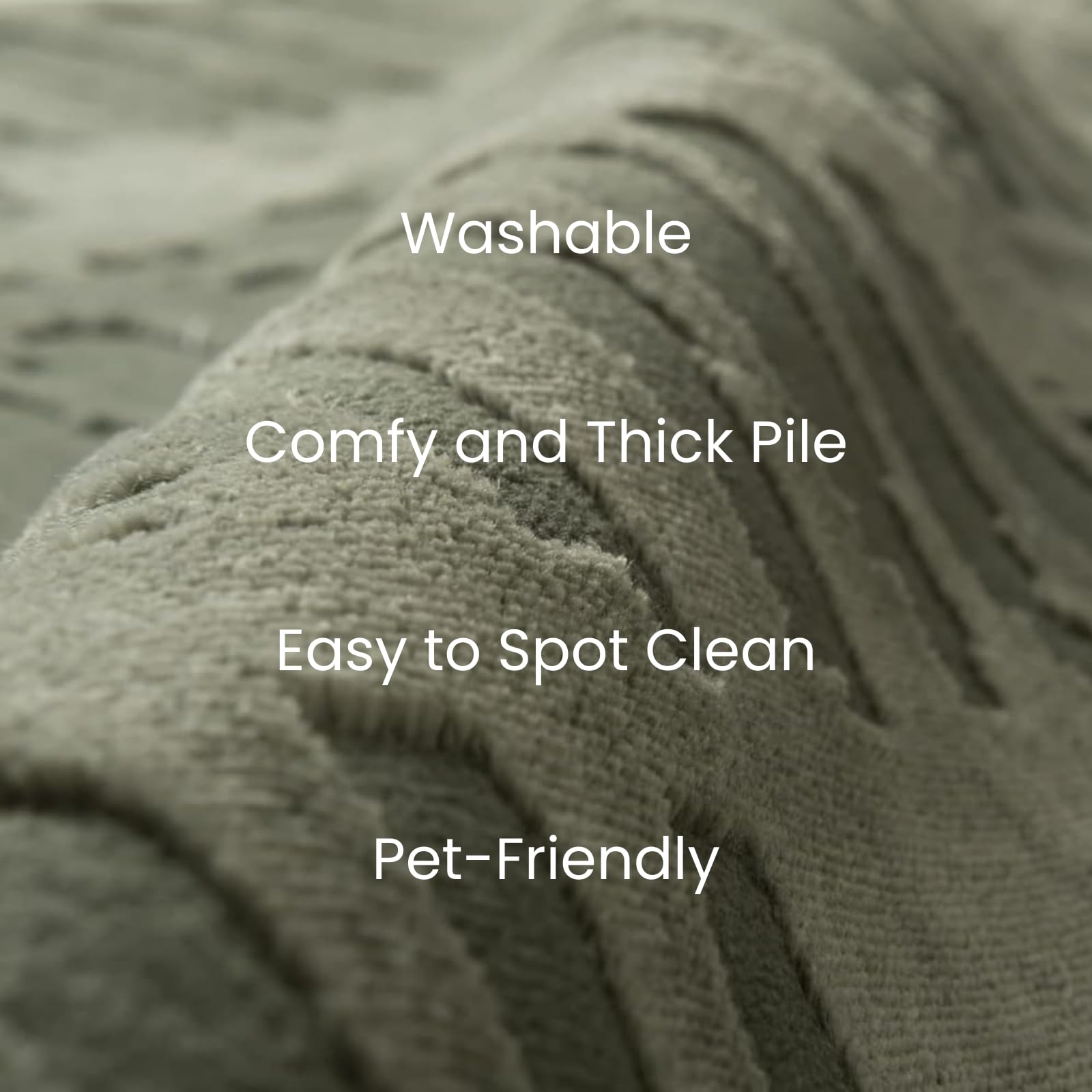 Revival Rugs Shell 5'x8' Area Rugs for Living Room Bedroom Dining Room - Washable, 100% Recycled, Oeko-TEX Certified, Modern, Medium Pile, Green