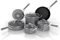Ninja NeverStick Professional Hard-Anodized 10 Piece Pots & Pans Set, Nonstick Cookware Set, Durable, Oven Safe to 500°F, Slate Grey, C39500