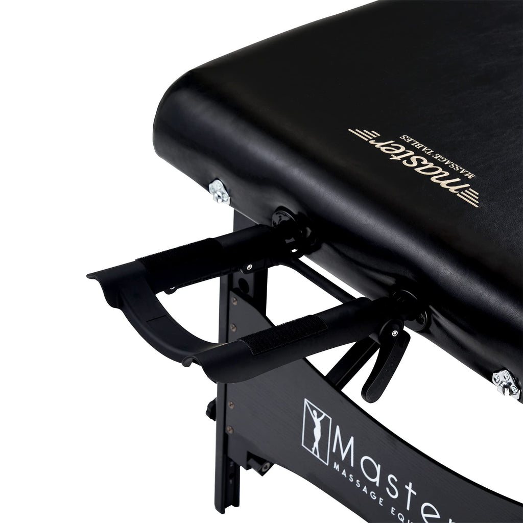 Master Massage 30” Galaxy Therma Top Portable Massage Table for Professional& Home Use, Adjustable Height Travel Massage Bed, Salon Beauty Spa Tattoo Lash Bed with Accessories (Black)