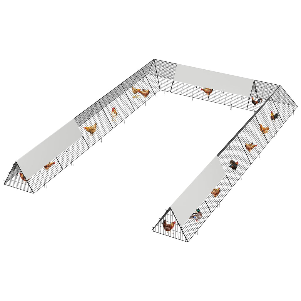 236.2" x 157.5" x 24.2" Chicken Tunnels for Yard, Portable Chicken Coop with Corner Frames, 2 Sets, Easy Installation, for Chickens, Ducks, Rabbits