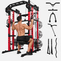 Danrelax Smith Machine Home Gym, 2000 lbs Power Cage with LAT Pulldown, Dual Cable Crossover & Pulley System, All-in-One Squat Rack for Strength Training, Bench Press, Garage Gym