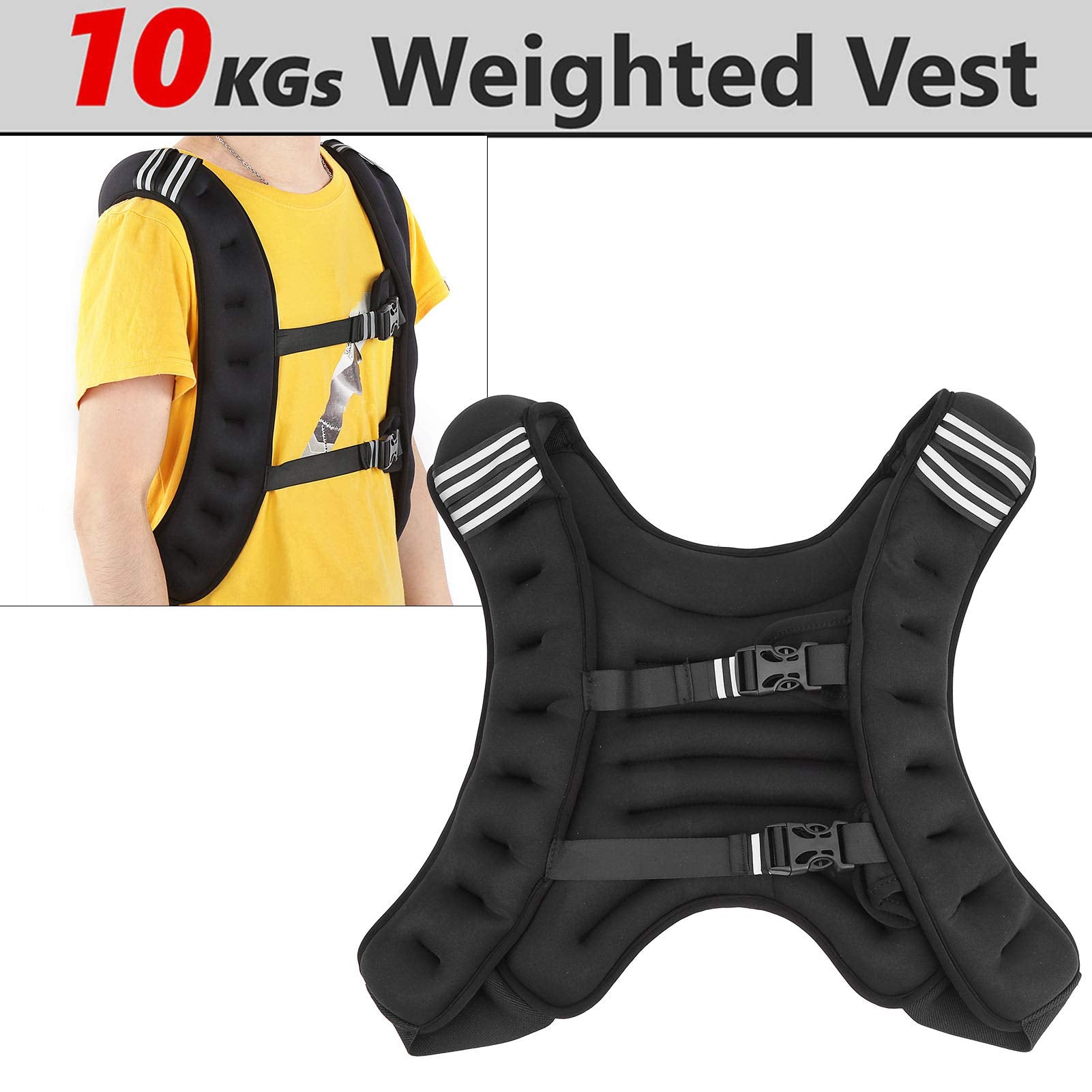 Naroote Exercise Weighted Vest Strength Training Jacket with Adjustable Buckle for Workout Fitness Strength Training Running Muscle Building Weight Loss