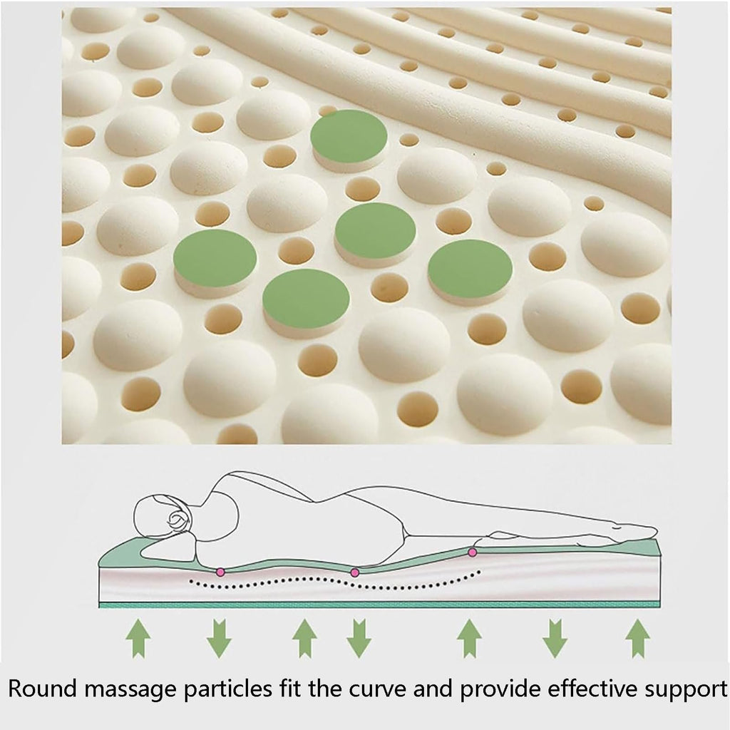 Natural Latex Mattress Topper - 3in Thick, Breathable & Comfortable Memory Foam, Ideal for 160×200cm (63×79in) Beds, Premium Sleep Solution for All Sleepers